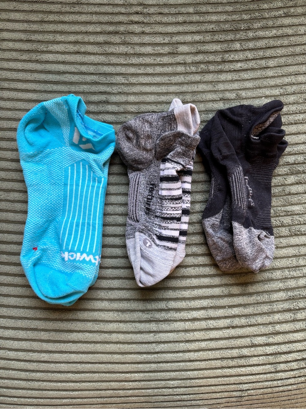 Low-Cut Athletic Socks Pack - Light Blue, Gray, Black - Unbranded